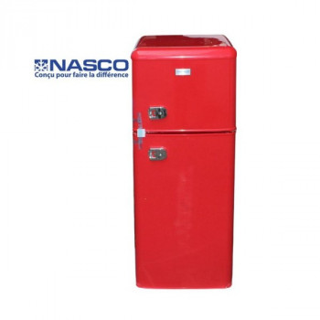 Nasco Petit Réfrigérateur-NASF2-200RT - 120 Litres Net / R600A / Rouge Retro