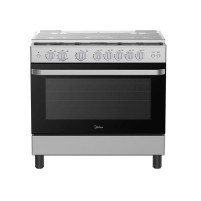 MIDEA GAZINIERE 5 FEUX BRUELUR INFRAROUGE 90*60 XPRESS GRIL AUTOMATIQUE - INOX-VITRE - 36LMG5G080RC