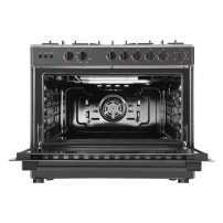 TOSHIBA GAZINIERE 5 FEUX GRIS-NOIR ALLUMAGE AUTO- TBA-36LMG5G089KS