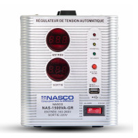 NASCO STABILISATEUR AUTOMATIQUE 1500VA COMPTEUR DIGITAL - NAS-1500VA-GR