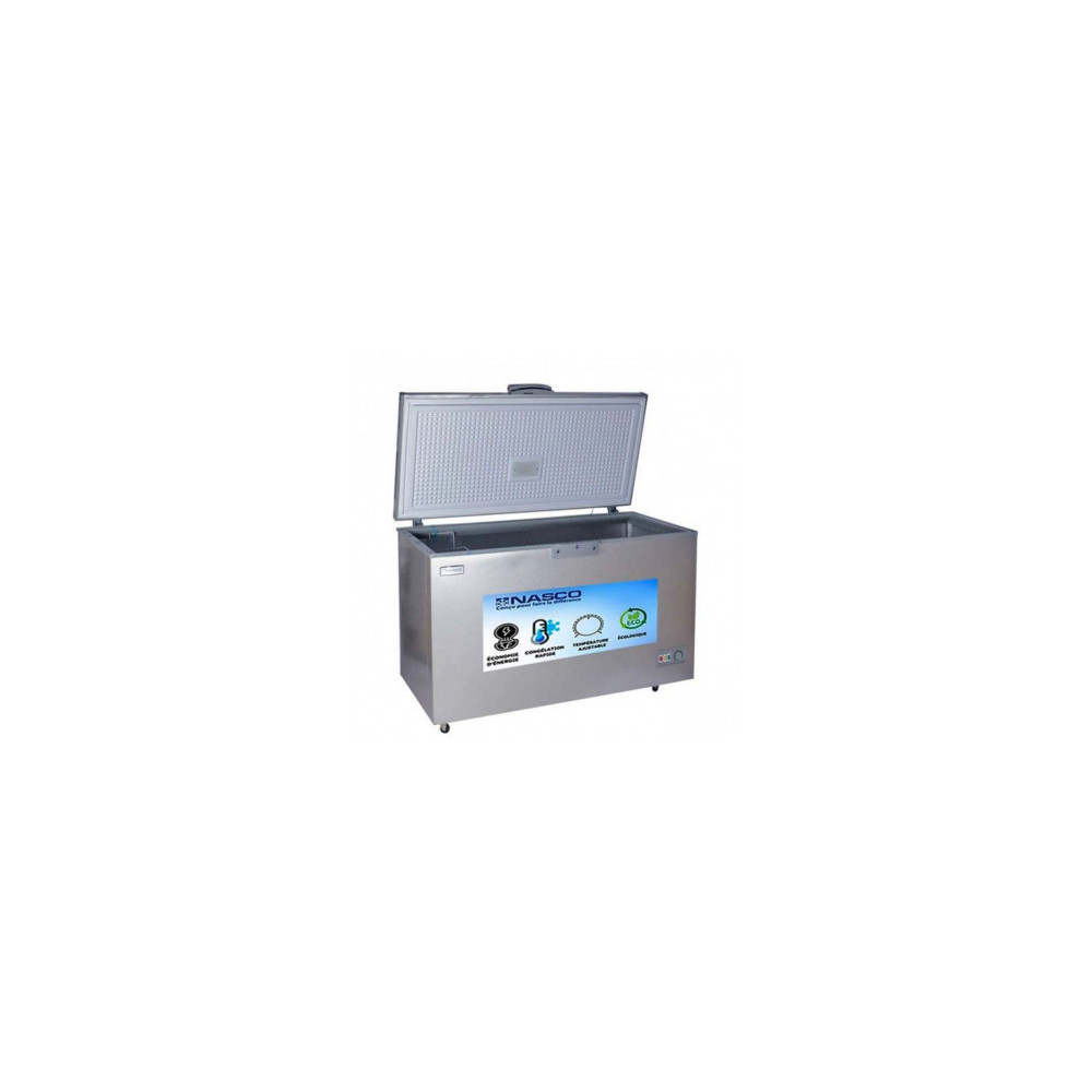 Nasco Congelateur Horizontal - NAS-475FL-DS - 475L (400L Net) - 1 Porte - 1 Panier A L'Int - Dark Silver