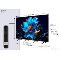 TCL TV QLED GOOGLE 75'' AIPQ PROCESSOR - 75P7K