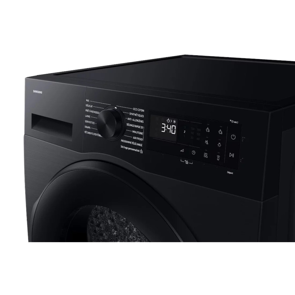 SAMSUNG SECHE LINGE 9KG NOIR - POMPE A CHALEUR - DV90DG52A0ABEF