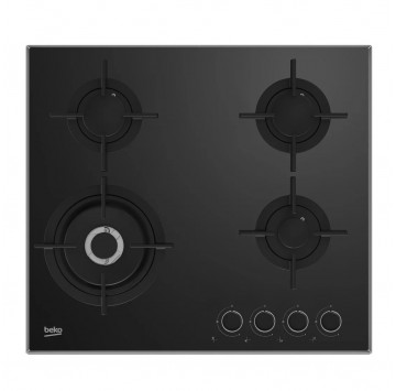 BEKO PLAQUE DE CUISSON ENCASTRABLE NOIRE - 4 BRULEURS A GAZ - HCLW64222S