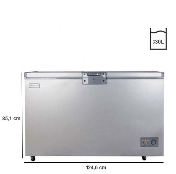 Nasco Congélateur Horizontal  NAS-425FL - 330L - 1 Porte - 1 Panier à L'Intérieur - Gris - 12 mois de garantie