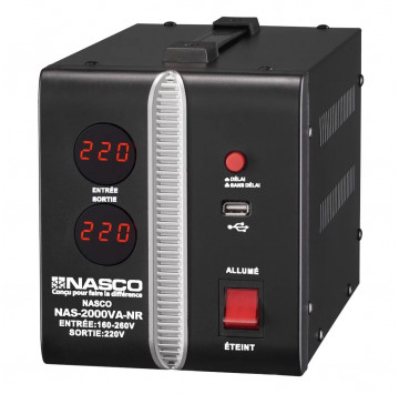 NASCO STABILISATEUR AUTOMATIQUE 2000VA COMPTEUR DIGITAL - NAS-2000VA-NR