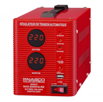 NASCO STABILISATEUR AUTOMATIQUE 2000VA COMPTEUR DIGITAL - NAS-2000VA-RR