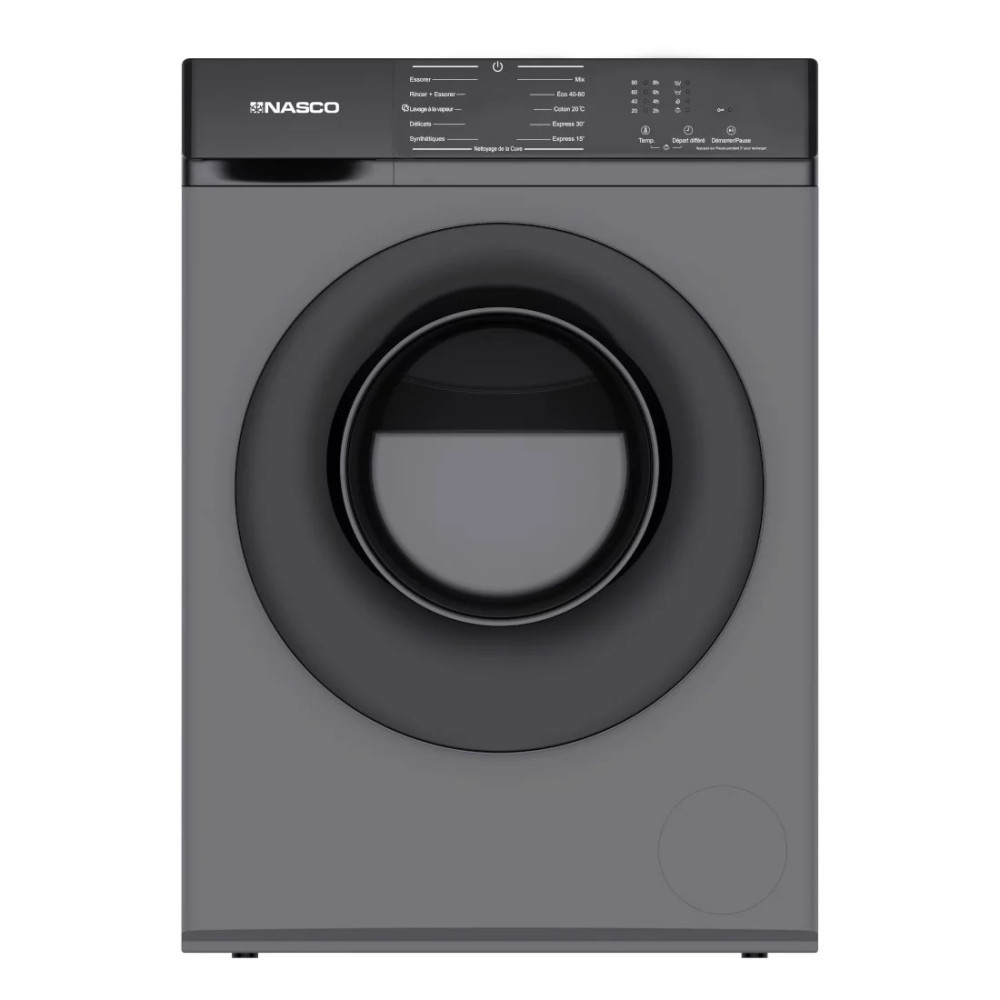 NASCO MACHINE A LAVER INVERTER 8KG FRONT LOAD - AUTOMATIQUE - NASFL-J8KG-S