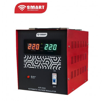 SMART TECHNOLOGY Stabilisateur Smart- AVR-5000VA(Régulateur De Tension Automatique)-Rouge/ Garantie 7 Mois