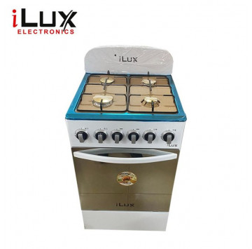 Ilux Cuisinière - Gaz 4 Feux LXG-50CW - Blanc - Garantie 6 Mois