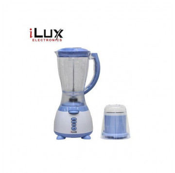 Ilux Blender & Grinder - 2 En 1 - LX-309 - Bol 1.5 L - Blanc/bleu