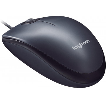 Logitech M90 Souris Filaire USB, Suivi Optique 1000 PPP, Ambidextre, Compatible avec PC/Mac/Portable - Noir