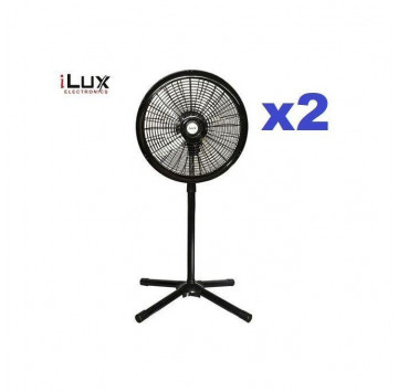 Ilux 2 Ventilateurs 18 Pouces LXF-1808 - 5 Hélices - Noir