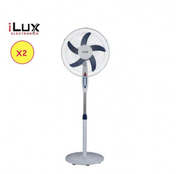 Ilux 2 Ventilateurs 16 Pouces EK1605/LXF1605-BLEU - 5 Hélices - 2 Pièces