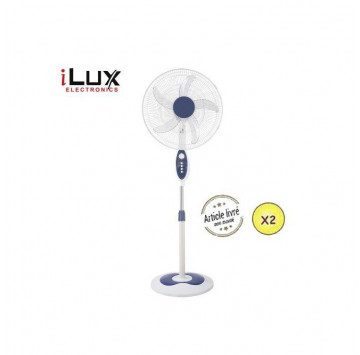 Ilux 2 Ventilateurs 18 Pouces - LXF-1899 - 5 Hélices - Bleu