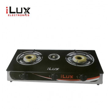 Ilux Cuisinière à Gaz - Réchaud 3 Feux - LXG-8213S - Silver