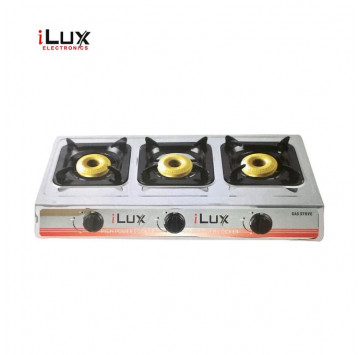 Ilux Cuisinière à Gaz - Réchaud 3 Feux - LXG-7103S - Silver