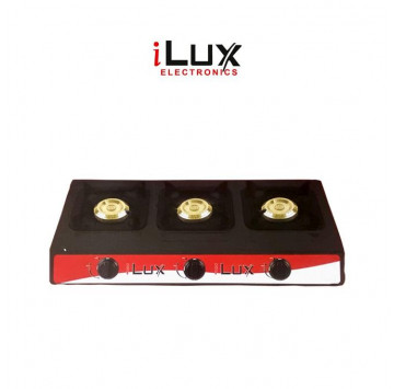 Ilux Cuisinière à Gaz - Réchaud 3 Feux - LXG-7103B - Noir