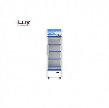 Ilux Réfrigérateur Vertical Vitré - Refroidisseur ILV363 - 363L - Bleu/Gris