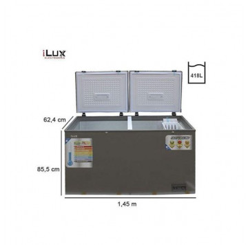 Ilux Congélateur 2 Portes ILCH418 - 418 L - Congélation Rapide - Garantie 6 Mois