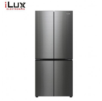 Ilux Réfrigérateur Américain 4 Battants - No Frost - ILFA485 - 485 L - Gris - 6 Mois Garantie