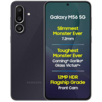 Samsung Galaxy M56 5G (Noir, 8 Go de RAM, 256 Go de stockage) | Le téléphone le plus mince du segment | Gorilla Glass Victus+